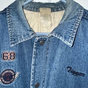 VTG 90’s DISNEY Tigger Winnie The Pooh Loyal True Denim Varsity Jacket S